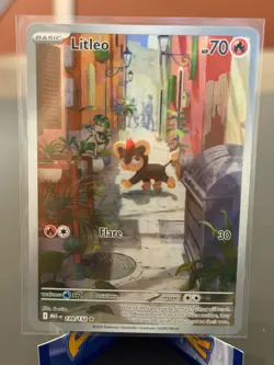 Litleo 139/132 Illustration Rare Pokemon ME01: Mega Evolution Full Art Holo NM - Image 3