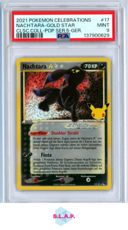 NACHTARA-GOLD STR POP SER.5-GER. POKEMON CELEB CLSC. COLL. 2021 17 PSA 9 - Image 1