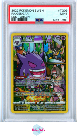 FA/GENGAR LOST ORIGIN POKEMON SWORD & SHIELD LOST ORIGIN 2022 TG06 PSA 9 - Image 1