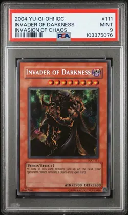 2004 Yu-Gi-Oh! Invader Of Darkness Invasion of Chaos IOC Unlimited Secret PSA 9 - Image 1