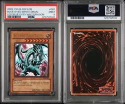 2002 Yu-Gi-Oh! LOB-001 Blue-Eyes White Dragon PSA 9 Mint - Image 3