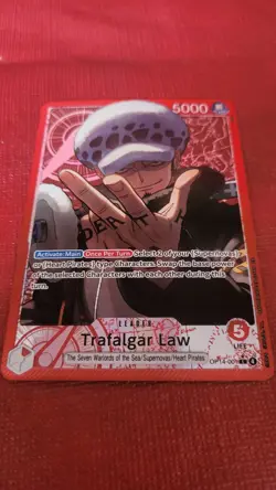 Bandai One Piece Trafalgar Law OP14-001 Leader Alternate Art Foil 5000 Power - Image 1