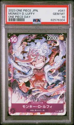 One Piece Card Japanese - Monkey D. Luffy #P-041 Promo One Piece Day 2023 PSA 10 - Image 2