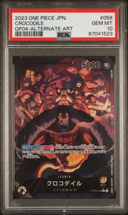 One Piece Card Japanese - Crocodile Leader Alternate Art #OP04-058 - PSA 10 - Image 2