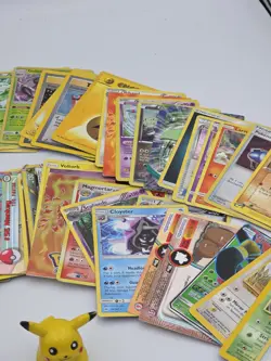 Premium 100+ Pokemon Card Lot + Pokemon Rummy And Pikachu Figure Various Cond - Image 5