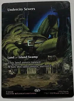 MTG PZA Undercity Sewers Land - Island Swamp MYTHIC FOIL #0020 - Image 1