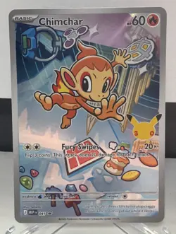 Pokemon First Partner Illustration Rare Chimchar 30th Anniversary-NM - Image 1