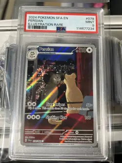 PERSIAN 2024 POKEMON SHROUDED FABLE ILLUSTRATION RARE #078 PSA 9 - Image 1