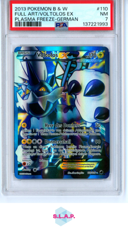 FULL ART/VOLTOLOS EX PLASMA FREEZE-GER POKEMON BLCK&WHITE 2013 110 PSA 7 - Image 1