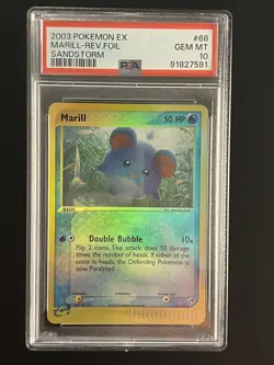 PSA 10 - Pokemon EX Sandstorm - #68 Marill Reverse Holo - GEM MINT - Image 1