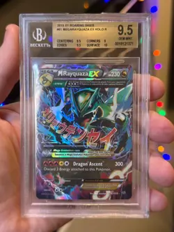 2015 Pokemon XY Roaring Skies M Rayquaza EX 61/108 BGS 9.5 GEM MINT Surface 10 - Image 1