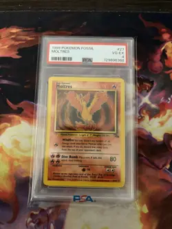 1999 Pokemon TCG Fossil MOLTRES PSA 4 VG-EX 27/62 Vintage - Image 1
