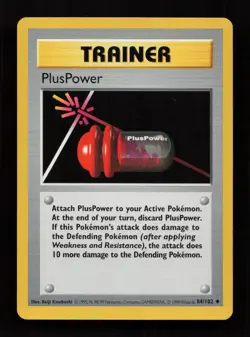 PlusPower 84/102 Uncommon Base Set Pokemon Lightly Played - Image 1