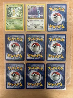 Lp/mp COMPLETE Pokemon BASE Set 17-102 Card COM- Uncommon + Rares Non-Holo - Image 3