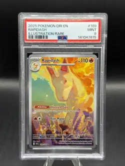 Pokemon TCG Rapidash Destined Rivals Illustration Rare Card 189/182 PSA 9 - Image 1