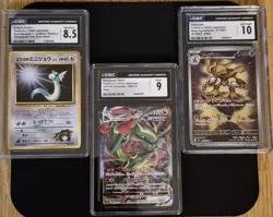 Graded Pokemon Lot of 3 TCG Cards 3 CGC Slabs-Dratini - Rayquaza VMAX- Alakazam - Image 1