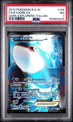 Pokemon PSA 7 Kyogre Ex #104 Full Art Esploratori Delle Tenebre 2012 Italiano - Image 3
