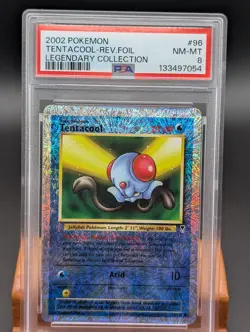 2002 Pokemon Legendary Collection Tentacool Reverse Holo #96 PSA 8 - Image 1