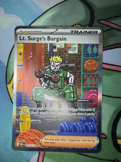 Pokemon ME01: Mega Evolution Lt. Surge's Bargain #185/132 SIR NM - Image 1