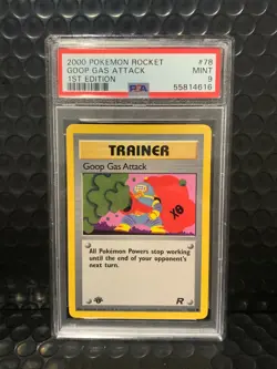 Goop Gas Attack 1st Edition 2000 Team Rocket Pokemon 78/82 PSA 9 MINT #78 - Image 1