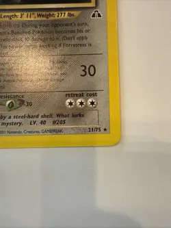 Pokemon Forretress 21/75 Rare Non-Holo Card Neo Discovery - Image 4