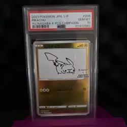 2021 Pokemon Jpn S-P Pikachu YU NAGABA X PCG CAMPAIGN #208 PSA10 - Image 2