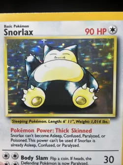 Snorlax 11/64 Jungle Holo Error No Symbol Pokemon Card - Image 4