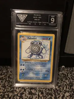 poliwhirl 38/102 base set 4th print pokemon get graded 9 pop 10 psa - Image 1