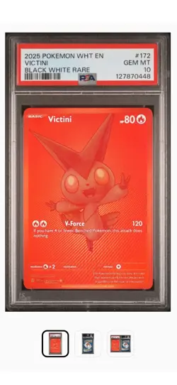 Pokemon Victini Full Art Black White Rare White Flare #172 PSA 10 Gem Mint - Image 1