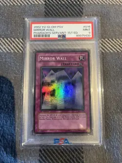 MIRROR WALL HOLO YUGIOH PSV-016 1ST EDITION PSA #73140194/692/694 MINT 9 2002 - Image 1