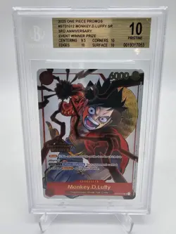 BGS 10 Pristine One Piece ST01-012 Monkey.D.Luffy 3rd Anniversary Winner #1 - Image 1