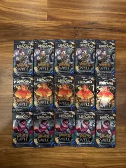 NEW SEALED Disney Lorcana TCG Whispers In The Well English 15x Booster Packs - Image 1