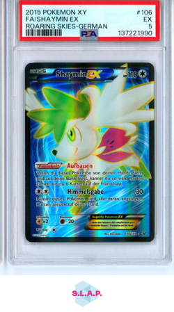 FA/SHAYMIN EX ROARING SKIES-GERMAN POKEMON XY ROARING SKIES 2015 106 PSA 5 - Image 1