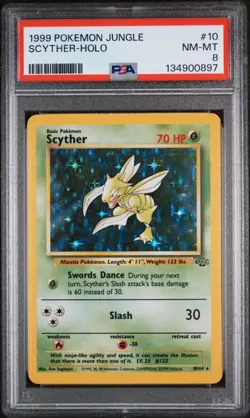 Pokemon PSA 8 Scyther #10 Holo Jungle 1999 English - Image 2
