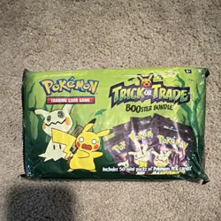 Pokemon Trick or Trade Booster Bundle Box TCG 50 Mini Packs Pikachu Mimikyu - Image 1