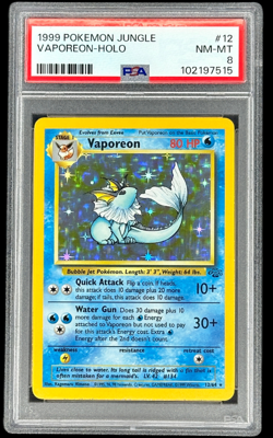 Pokemon TCG Vaporeon Jungle Holo Rare PSA 8 - Image 1