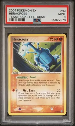 PSA 9 Mint Pokemon Heracross 2004 EX Team Rocket Returns #43 Non Holo - Image 1