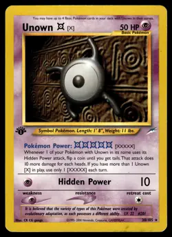 Unown [X] 030/105 1st Edition Neo Destiny Pokemon - Image 1