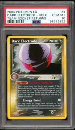 PSA 10 DARK ELECTRODE HOLO 4/109 EX TEAM ROCKET RETURNS GEM MINT POKEMON CARD - Image 1