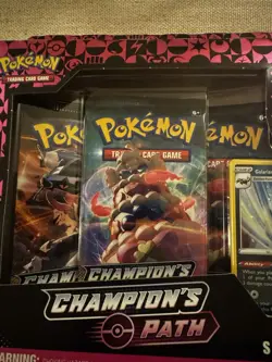 Pokemon TCG Champion's Path Special Pin Collection Box Spikemuth Gym Box Sealed - Image 3