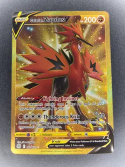 Pokemon TCG - Galarian Zapdos V 182/172 - Brilliant Stars - Secret Rare - NM+ - Image 1