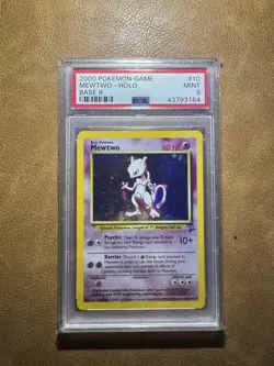 Pokemon Mewtwo Base Set 2 10/130 Holo Rare PSA 9 Wizards TCG English - Image 1