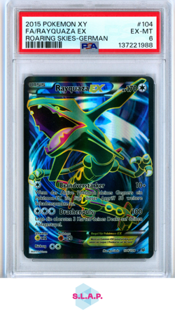 FA/RAYQUAZA EX ROARING SKIES-GERMAN POKEMON XY ROARING SKIES 2015 104 PSA 6 - Image 1