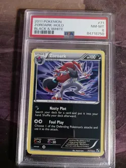 2011 POKEMON BLACK & WHITE 71 ZOROARK-HOLO PSA 8 - Image 1