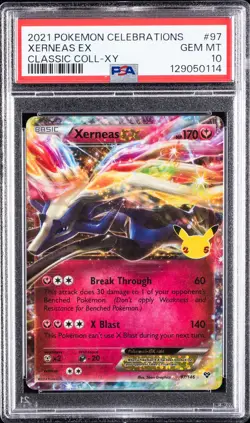 2021 POKEMON CELEBRATIONS CLASSIC COLL #97 XERNEAS EX PSA 10 - Image 1