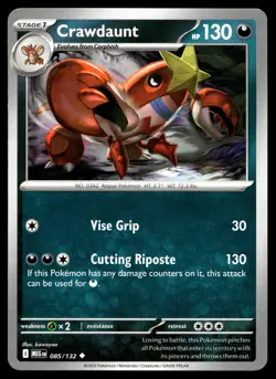 Crawdaunt 085/132 Pokemon ME01: Mega Evolution Non Holo - Image 1