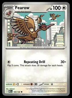 Fearow 103/132 Pokemon ME01: Mega Evolution Non Holo - Image 1