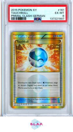 TAUCHBALL PRIMAL CLASH-GERMAN POKEMON XY PRIMAL CLASH 2015 161 PSA 6 - Image 1