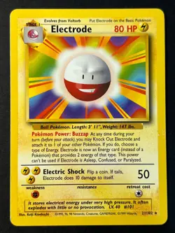 Electrode 21/102 Base Set WOTC Unlimited Rare - Pokemon Card LP - Image 1