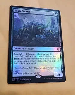 MTG, Scute Swarm PROMO Zendikar Rising, ZNR NM FOIL, #203, English - Image 1
